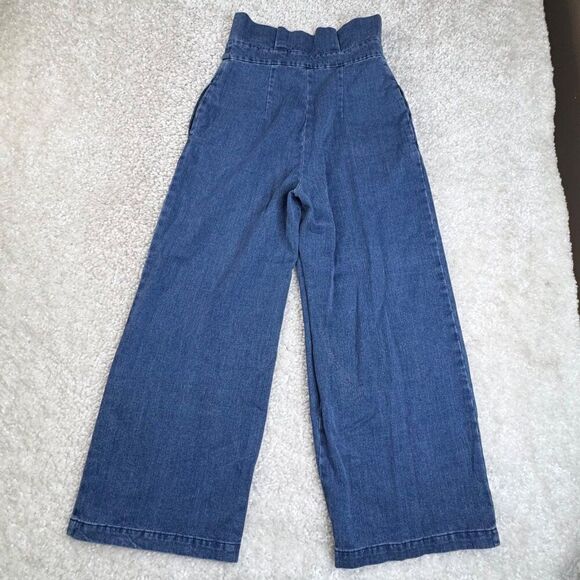 Mara Hoffman Nikko Wrap Wide Leg Crop Jean - Picture 4 of 12